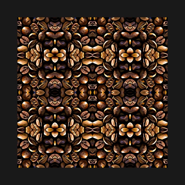 Brown Roasted Coffee Beans Pattern 1 by BubbleMench