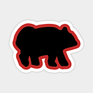 Rustic Black Bear with Buffalo Plaid Magnet