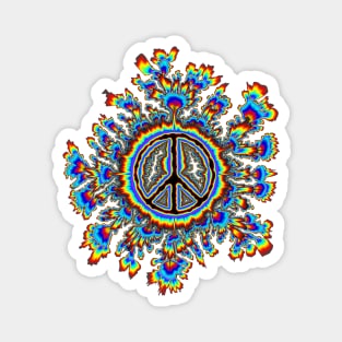 glowing psychedelic peace sign Magnet