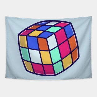 Rubic Cube Cartoon Illustration Tapestry