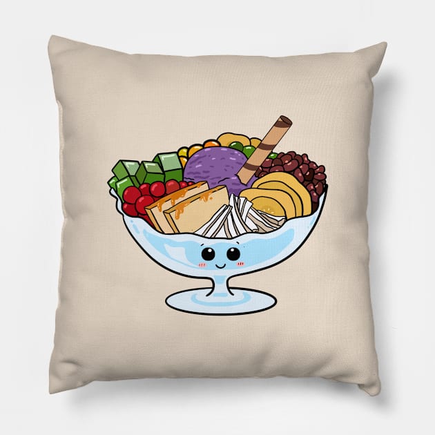 UBE HALO HALO KAWAII FILIPINO DESSERT Pillow by Aydapadi Studio