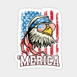 4th of July Bald Eagle USA Flag Patriotic Merica Magnet