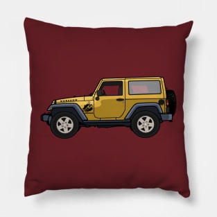 Jeep Wrangler Rubicon 2-door Yellow Pillow