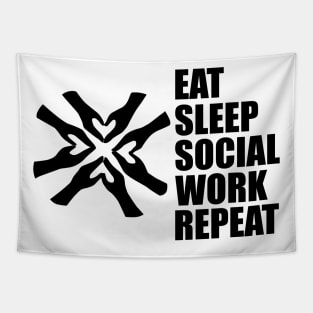 Social Worker - Eat Sleep Social Work Repeat Tapestry