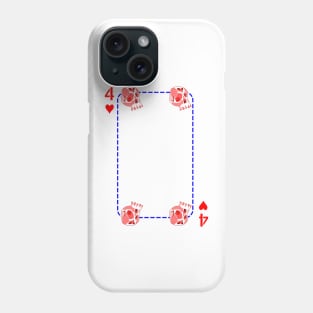 4 of hearts Phone Case