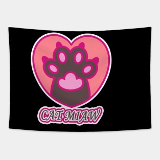 Cat paw, paw print, cute paw Tapestry