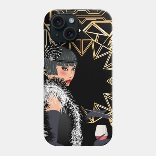 Woman with wine glass Phone Case