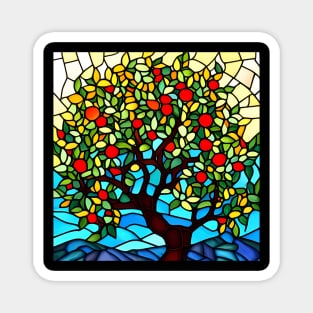 Stained Glass Apple Tree Magnet