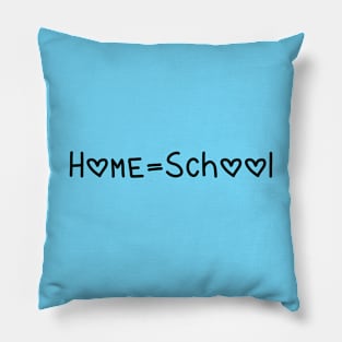 Home=School (with Hearts) Pillow