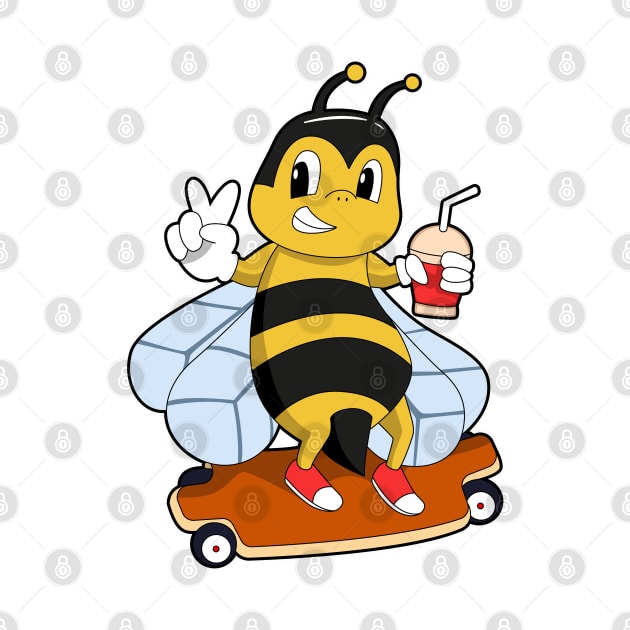 Bee as Skater with Skateboard by Markus Schnabel