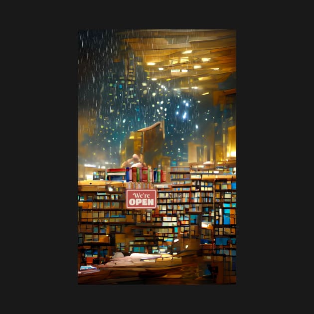 Raining Midnight Library | National library week | literacy week by PsychicLove