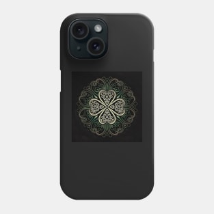 Saint Patrick's day shamrock leaf - glow in the dark filigree pattern Phone Case