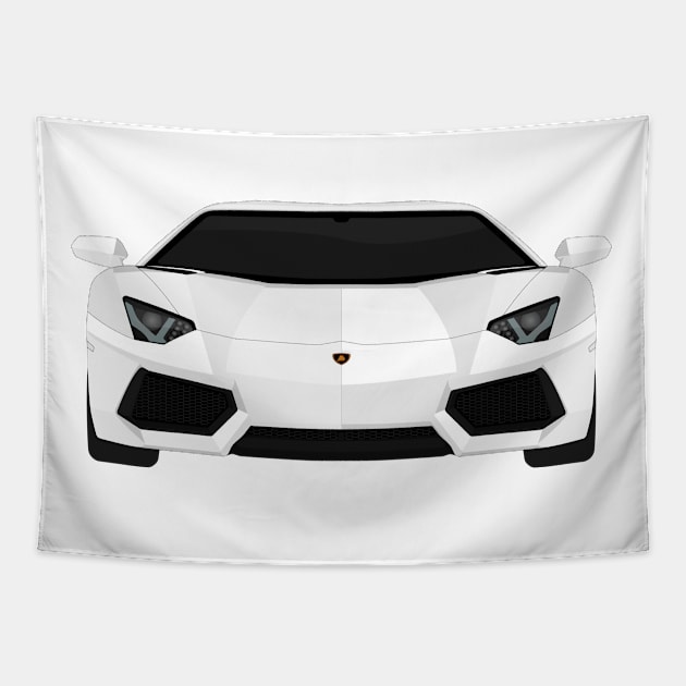 AVENTADOR WHITE Tapestry by VENZ0LIC