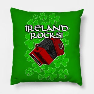 Ireland Rocks Accordion Irish St Patrick's Day Pillow