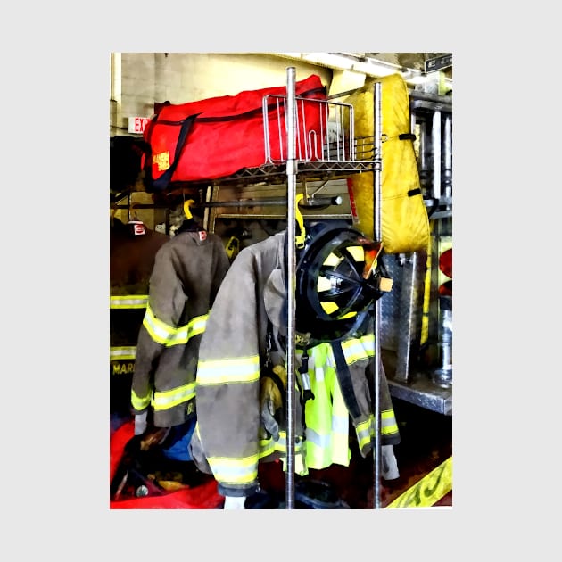 Firemen - Uniforms Inside Firehouse by SusanSavad