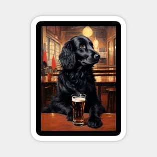 Funny Flat-coated Retriever at a Bar Magnet