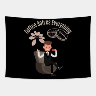 Coffee Solves Everything Tapestry