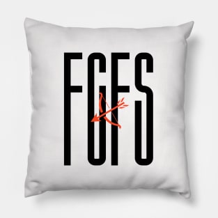 Black FCFS Red Cupids Arrow Target Design Pillow