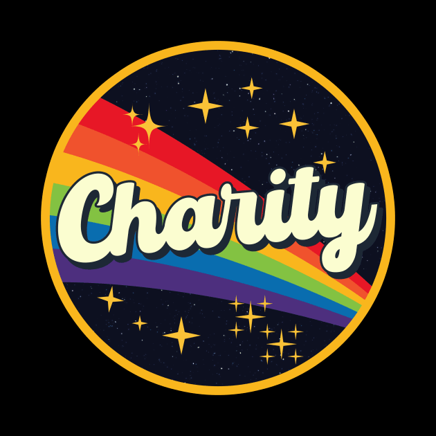 Charity // Rainbow In Space Vintage Style by LMW Art
