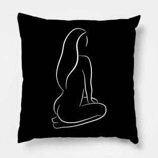 Nude Woman Outline Art - Sexy Samantha Pillow