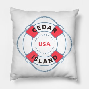 Cedar Island, NC Summertime Vacation Life Preserver Pillow