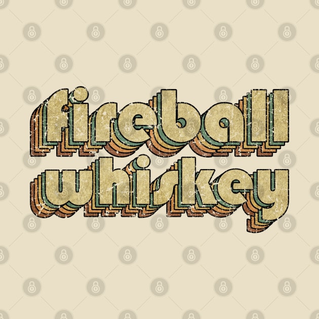 Fireball Whiskey // Vintage Rainbow Typography Style // 70s by JULIAN AKBAR PROJECT