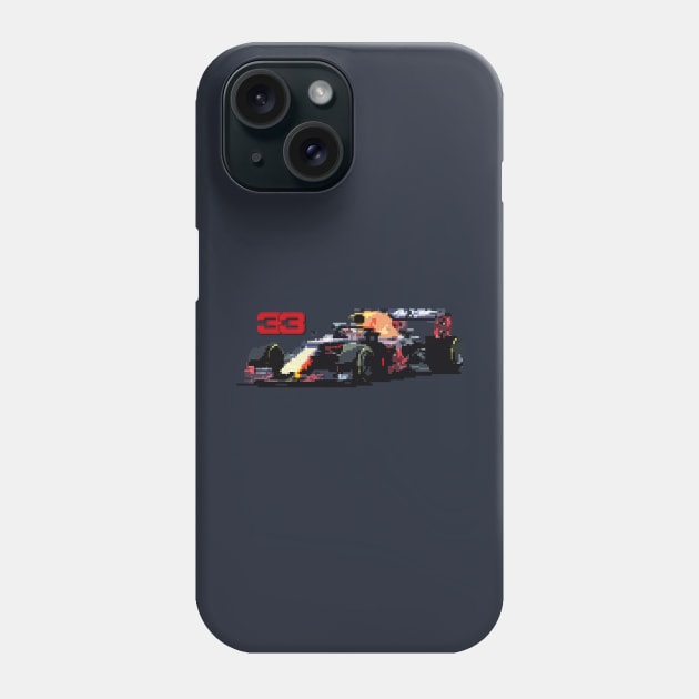 Max Verstappen 33 8 Bit Car Phone Case by VictorVV