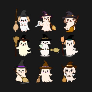 Cute Ghost Witch Dog T-Shirt