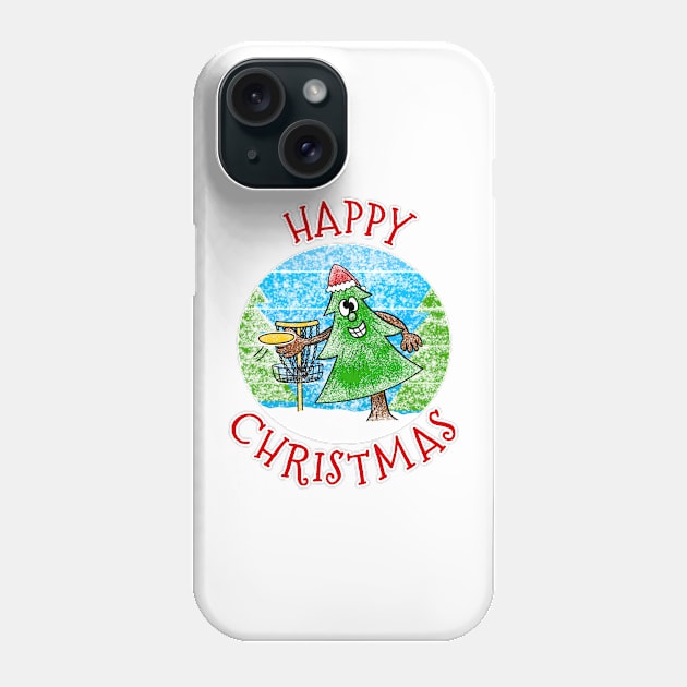 Disc Golf Christmas Funny Phone Case by doodlerob