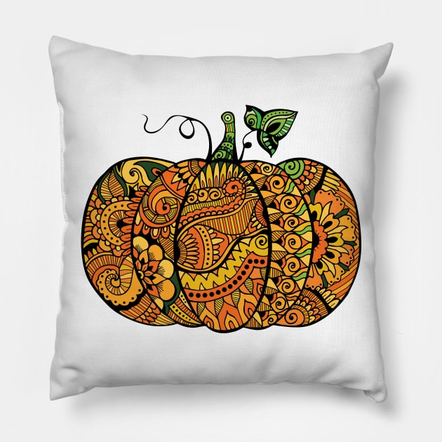 Zentangle pumpkin Pillow by ComPix