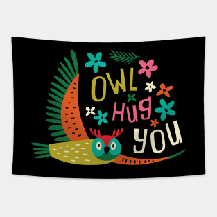 Owl Hug You Tapestry