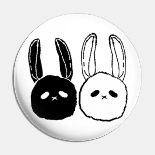 B&W Twin Buns Pin by kukupi