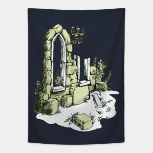 Ruins - lineart Tapestry