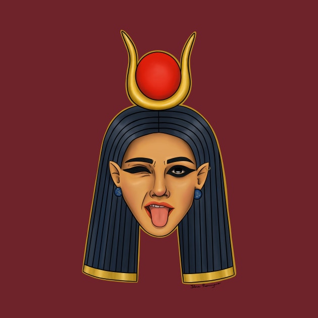 Hathor Goddess tongue out by BastetLand