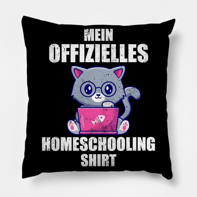 Official Homeschooling Shirt Cat Pillow by Schwarzweiss