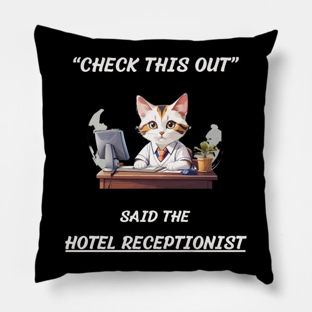 hotel receptionist Pillow by vaporgraphic