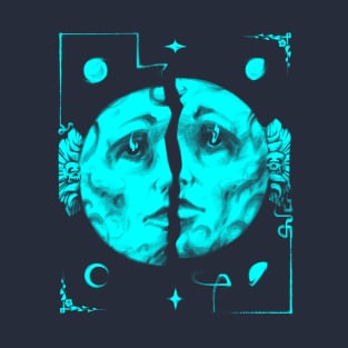 Moon Mask(s) - Pale Cyan - T-Shirt