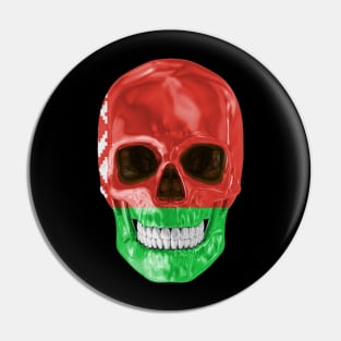 Belarus Flag Skull - Gift for Belarusian With Roots From Belarus Pin