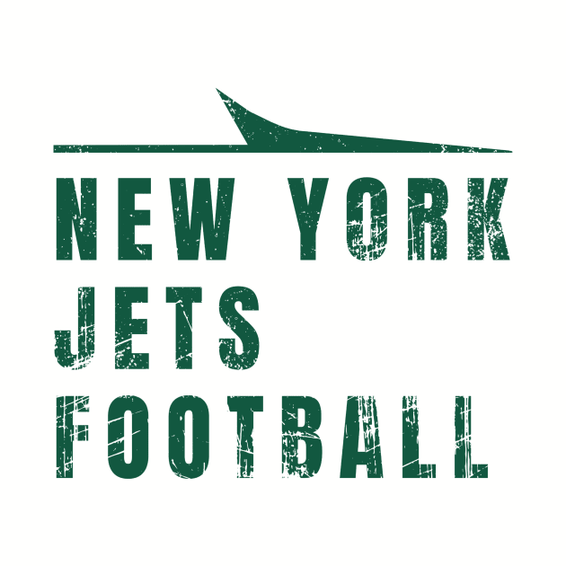 New York Jets Football Distressed Green Text by Sleepless in NY