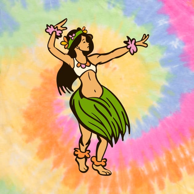 Vintage Hawaiian Hula Dancer Cartoon // Retro Hula Girl D by Now Boarding