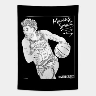 Marcus smart || white retro Tapestry