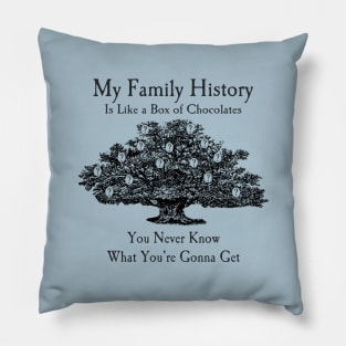 My Family History Is Like a Box of Chocolates Pillow