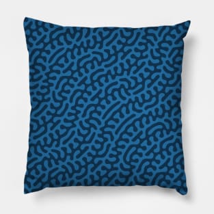Waves Turing Pattern (Blue) Pillow