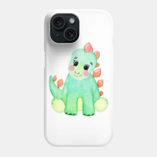 Cute green baby dinosaur Phone Case