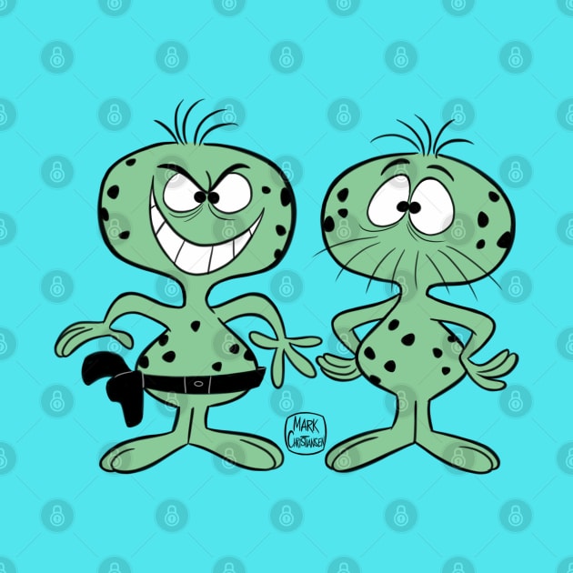 Moon Men Aliens from Rocky and Bullwinkle by markscartoonart62