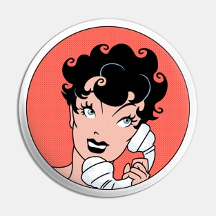 Girl on the Phone v2 Pin