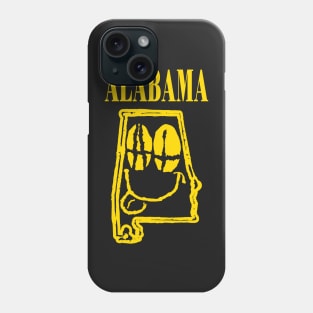 Alabama Grunge Smiling Face Black Background Phone Case