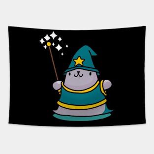 Manatee Halloween Magician Funny Magic Pun Tapestry