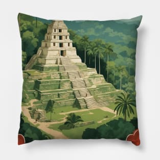 Palenque Chiapas Mexico Vintage Tourism Travel Pillow