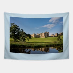 Alnwick Castle reflected in the River Aln Tapestry
